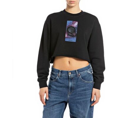 Sweatshirt en Coton Cropped Replay W3107 .000.22738p - Sweatshirt Sweatshirt en Coton Cropped Replay W3107 .000.22738p - Sweatshirt