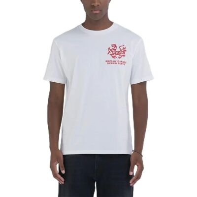 Replay M6872.000.2660 T-shirt blanc à col rond - T-Shirt Replay M6872.000.2660 T-shirt blanc à col rond - T-Shirt