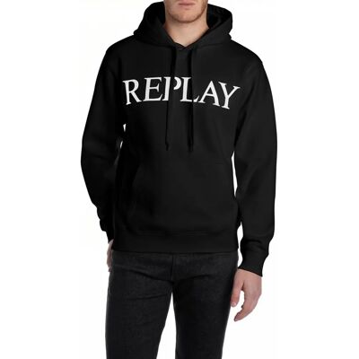Sudadera con capucha negra Replay - XXL Casual Sudadera con capucha negra Replay - XXL Casual