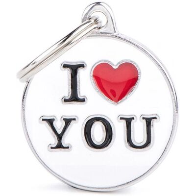 MyFamily Medaglietta per Animali - Personalizzabile Cerchio I Love You M MyFamily Medaglietta per Animali - Personalizzabile Cerchio I Love You M