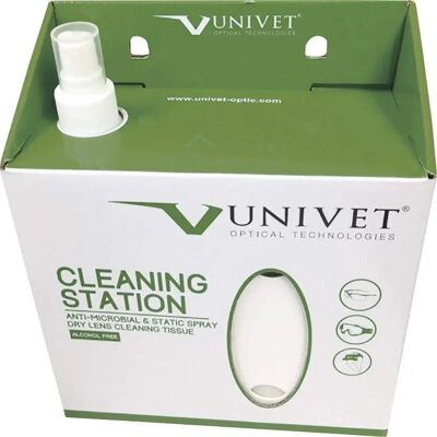 Univet 3QL002 - Brillen Reinigungsstation - 250ml Flüssigkeit, 280 Tücher Univet 3QL002 - Brillen Reinigungsstation - 250ml Flüssigkeit, 280 Tücher