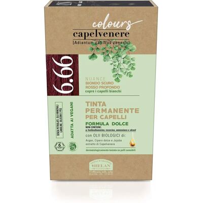 Color de cabello Rubio Oscuro Rojo Profundo Helan - Fórmula Suave Color de cabello Rubio Oscuro Rojo Profundo Helan - Fórmula Suave