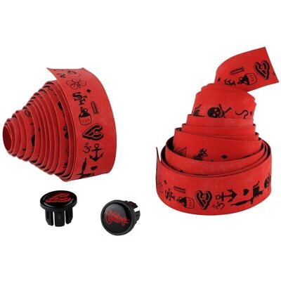 Ruban de Guidon Cinelli Mike Giant 1.5mm - Rouge/Noir - Ruban de guidon - Publicité Ruban de Guidon Cinelli Mike Giant 1.5mm - Rouge/Noir - Ruban de guidon - Publicité