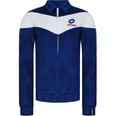Lotto B21041144 - Dames sportjack in blauw/wit - Rits en logo Lotto B21041144 - Dames sportjack in blauw/wit - Rits en logo