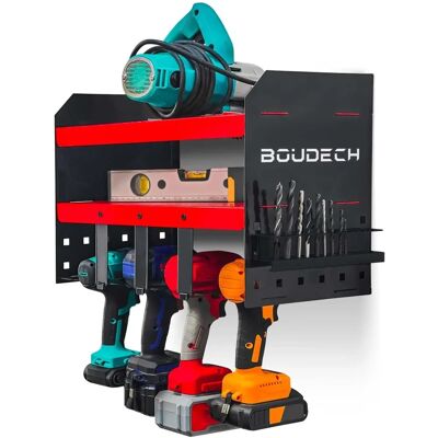 BOUDECH Taka Stahl Garage Werkzeugsregal - Wandorganizer für Elektrowerkzeuge BOUDECH Taka Stahl Garage Werkzeugsregal - Wandorganizer für Elektrowerkzeuge