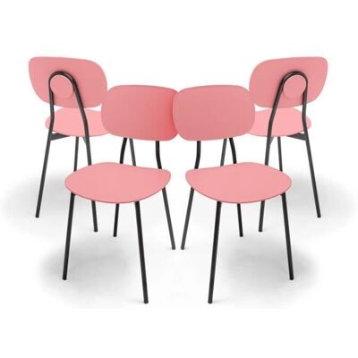 Frankystar Fabriano - Juego de 4 sillas modernas en rosa - Sillas Frankystar Fabriano - Juego de 4 sillas modernas en rosa - Sillas