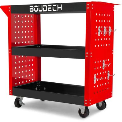 Boudech Carro - Carro de taller con 3 estantes - Capacidad 200kg Boudech Carro - Carro de taller con 3 estantes - Capacidad 200kg