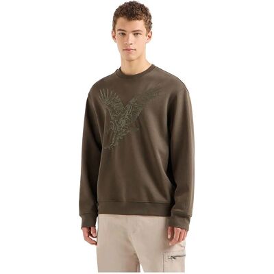 Armani Exchange Modello 6DZMAEZJKBZ1897 Felpa casual in cotone verde Armani Exchange Modello 6DZMAEZJKBZ1897 Felpa casual in cotone verde