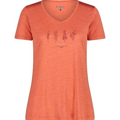 T-shirt Femme Orange Montagne Cmp - T-shirt T-shirt Femme Orange Montagne Cmp - T-shirt