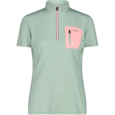 T-Shirt de Sport CMP Argent à Demi-zip pour Femmes - T-Shirt T-Shirt de Sport CMP Argent à Demi-zip pour Femmes - T-Shirt