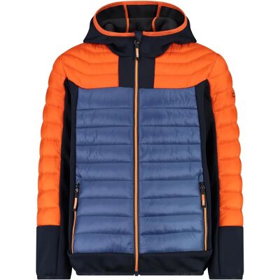 Veste pour enfant avec capuche hybride fixe - Orange Veste pour enfant avec capuche hybride fixe - Orange