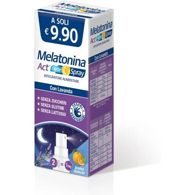 F&F Melatonina Act Forte Spray - Supporto al sonno, Olio di lavanda, 15ml F&F Melatonina Act Forte Spray - Supporto al sonno, Olio di lavanda, 15ml