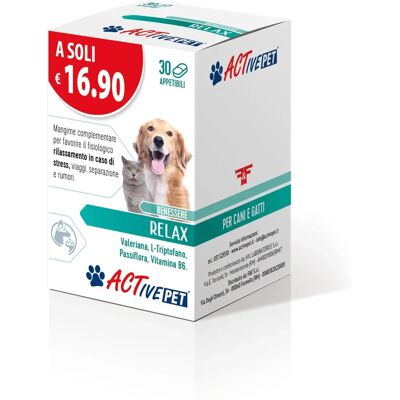 Active Pet Relax - Integratore contro lo stress - 30 Compresse Active Pet Relax - Integratore contro lo stress - 30 Compresse