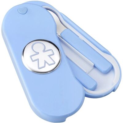 Argenteria Mb Kinderbesteckset mit Personalisierbarem Blauem Etui - Kinderbesteckset Argenteria Mb Kinderbesteckset mit Personalisierbarem Blauem Etui - Kinderbesteckset