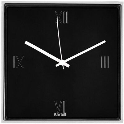 Horloge Murale Carrée Tic&Tac de Kartell - Noir - Conçu par Philippe Starck - Publicité Horloge Murale Carrée Tic&Tac de Kartell - Noir - Conçu par Philippe Starck - Publicité