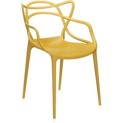 Kartell Yellow Masters Chair - Modern, Stackable Design Kartell Yellow Masters Chair - Modern, Stackable Design