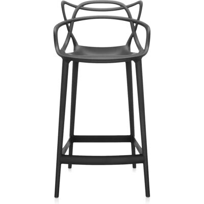 Kartell 586909 Recycled Plastic Bar Stool - Black - Dining & Bar Furniture Kartell 586909 Recycled Plastic Bar Stool - Black - Dining & Bar Furniture