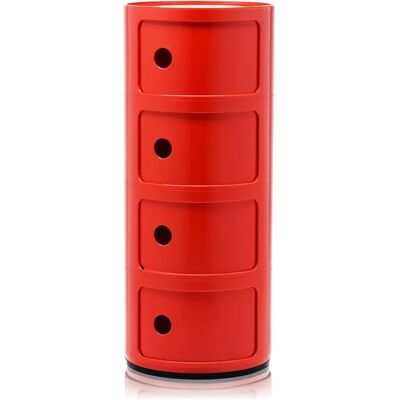 Kartell Anna Castelli Ferrieri Red Modular Storage Unit - Storage Kartell Anna Castelli Ferrieri Red Modular Storage Unit - Storage
