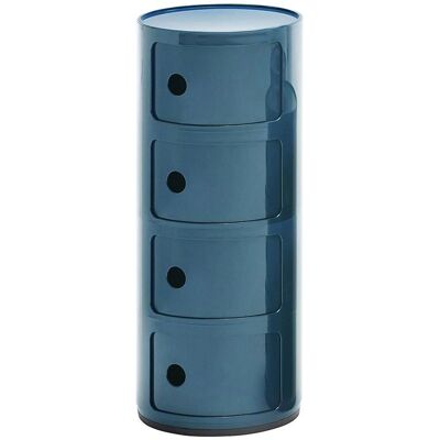 Unità di storage blu Kartell Componibili - 4 elementi, cilindrica Unità di storage blu Kartell Componibili - 4 elementi, cilindrica
