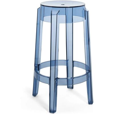 Kartell 04898Z4 Transparenter Blauer Stapelbarer Esshocker - Essstuhl Kartell 04898Z4 Transparenter Blauer Stapelbarer Esshocker - Essstuhl
