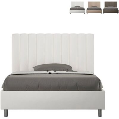 Lit Agueda Blanc d'Ityhome - Design Italien Moderne 140x200cm - Publicité Lit Agueda Blanc d'Ityhome - Design Italien Moderne 140x200cm - Publicité