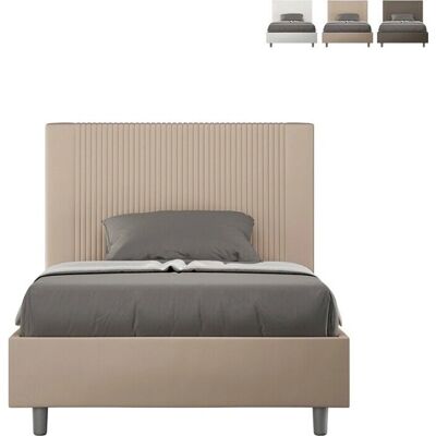 Ityhome Goya Lit double taupe avec rangements - 140x200 cm - Publicité Ityhome Goya Lit double taupe avec rangements - 140x200 cm - Publicité