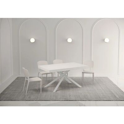 Itamoby biały rozkładany stół - 90x160/420 cm Karida - Nowoczesny stół do jadalni lub salonu Itamoby biały rozkładany stół - 90x160/420 cm Karida - Nowoczesny stół do jadalni lub salonu