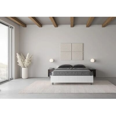 Cama Nuamo de Ityhome - 140x190 - Fresno Blanco - Almacenaje Cama Nuamo de Ityhome - 140x190 - Fresno Blanco - Almacenaje