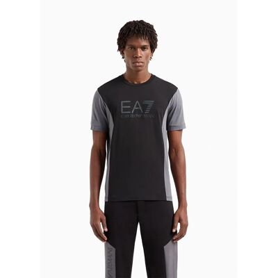 T-shirt colorblock en coton noir EA7 - Sportif et Décontracté - Publicité T-shirt colorblock en coton noir EA7 - Sportif et Décontracté - Publicité