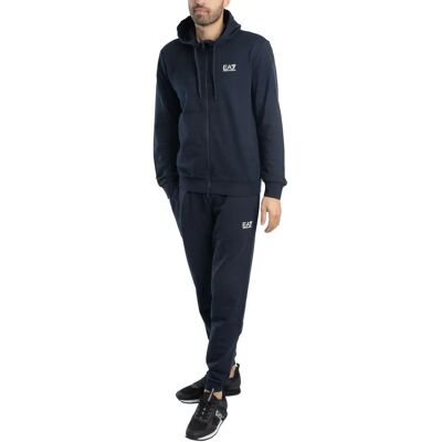 EA7 Blauw Logo Rits Hoodie Tracksuit - Casual Fitness Kleding EA7 Blauw Logo Rits Hoodie Tracksuit - Casual Fitness Kleding