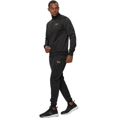 Emporio Armani EA7 Black Gold Tracksuit - Full-Zip, Stylish, Eco-Friendly Emporio Armani EA7 Black Gold Tracksuit - Full-Zip, Stylish, Eco-Friendly