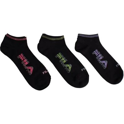 Fila 3-pack osynliga strumpor F6129 för kvinnor - svart Fila 3-pack osynliga strumpor F6129 för kvinnor - svart
