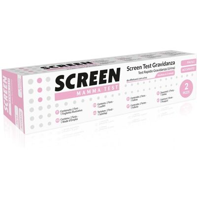 Test di gravidanza Screen Italia Srl - Confezione da 2 ultra sensibile hCG Test di gravidanza Screen Italia Srl - Confezione da 2 ultra sensibile hCG