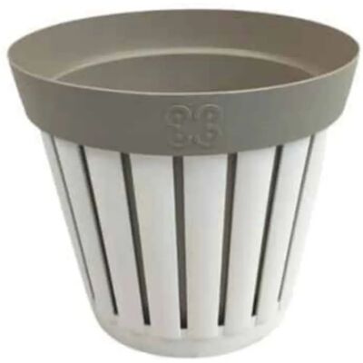 ECOPLAST - Jarrón de plástico reciclado D25 - Blanco-Tortora - Jardín y plantas ECOPLAST - Jarrón de plástico reciclado D25 - Blanco-Tortora - Jardín y plantas