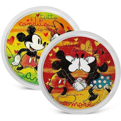 Egan Ensemble de 2 Assiettes à Pizza Mickey Mouse Vert et Rouge - 30cm Egan Ensemble de 2 Assiettes à Pizza Mickey Mouse Vert et Rouge - 30cm