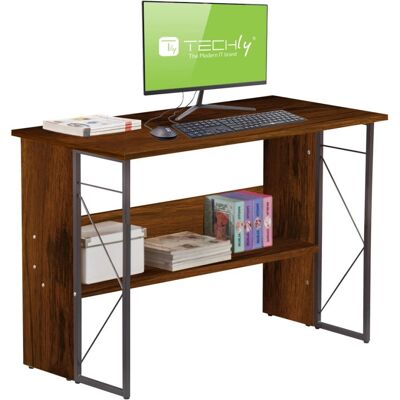 Techly ICA-TB-3524C Scrivania Moderna in Legno e Acciaio Marrone Techly ICA-TB-3524C Scrivania Moderna in Legno e Acciaio Marrone