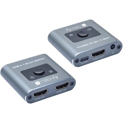 Techly IDATA HDMI-2128KT Commutateur Vidéo - 8K, HDMI 2.1, Gris - Publicité Techly IDATA HDMI-2128KT Commutateur Vidéo - 8K, HDMI 2.1, Gris - Publicité