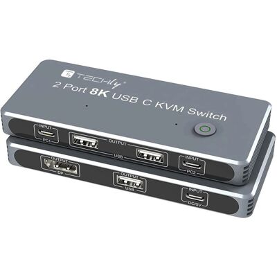 Techly IDATA KVM-DPC8K - Commutateur KVM - Gris Techly IDATA KVM-DPC8K - Commutateur KVM - Gris