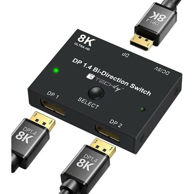 Techly IDATA-DP-2DP-8KT Commutateur Vidéo DisplayPort - Publicité Techly IDATA-DP-2DP-8KT Commutateur Vidéo DisplayPort - Publicité