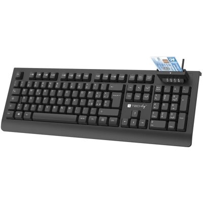 Techly IDATA 955-UBK-SMART Tastiera - Lettore di Smart Card - Nero Italiano Techly IDATA 955-UBK-SMART Tastiera - Lettore di Smart Card - Nero Italiano