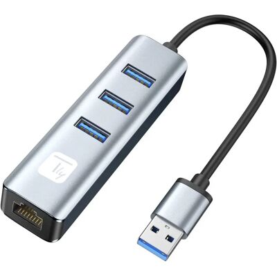 Techly GIGA3AA Hub Ethernet USB 3.0 - Noir/Argent - Publicité Techly GIGA3AA Hub Ethernet USB 3.0 - Noir/Argent - Publicité