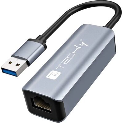 Techly IDATA USB-ETGIGA-AA Laptop Dock - Ethernet, USB 3.2, Zwart/Zilver Techly IDATA USB-ETGIGA-AA Laptop Dock - Ethernet, USB 3.2, Zwart/Zilver