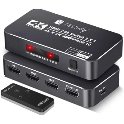 Techly Modell HDMI2-4K3160B 3-Port HDMI-Switch - 4K HDR Techly Modell HDMI2-4K3160B 3-Port HDMI-Switch - 4K HDR
