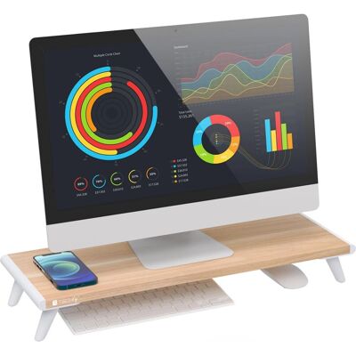 Support pour moniteur Techly ICA-MS 389 - Ergonomique, Bois, Blanc - Publicité Support pour moniteur Techly ICA-MS 389 - Ergonomique, Bois, Blanc - Publicité