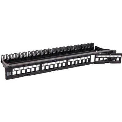 Panneau de brassage Keystone UTP 24 ports - Rack 1U Noir - Publicité Panneau de brassage Keystone UTP 24 ports - Rack 1U Noir - Publicité