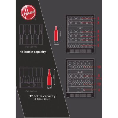 Hoover HWCB60UK/N - Black - Wine Cooler Hoover HWCB60UK/N - Black - Wine Cooler