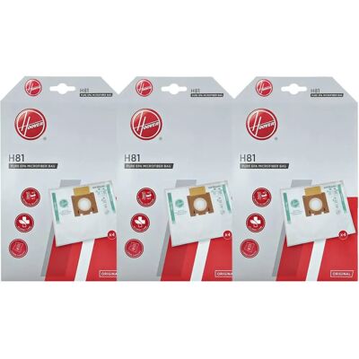 Hoover H81 Microfiber Vacuum Bag - 4 Pack - Compatible Models Hoover H81 Microfiber Vacuum Bag - 4 Pack - Compatible Models