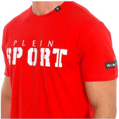 Plein Sport Tips400 Heren Rood Kort Mouw T-Shirt - Slim Fit - Sportswear Plein Sport Tips400 Heren Rood Kort Mouw T-Shirt - Slim Fit - Sportswear