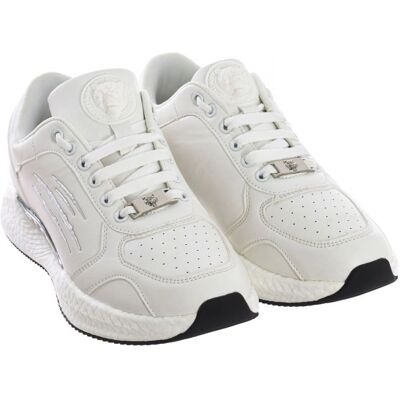 Plein Sport Sips1502 Men's White Leather Sports Shoes - Sports Shoes Plein Sport Sips1502 Men's White Leather Sports Shoes - Sports Shoes