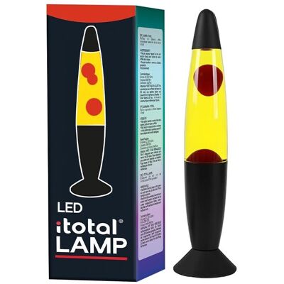 Lampe à Lava Rouge iTotal - LED - Cire Blanche - Socle Noir - Publicité Lampe à Lava Rouge iTotal - LED - Cire Blanche - Socle Noir - Publicité